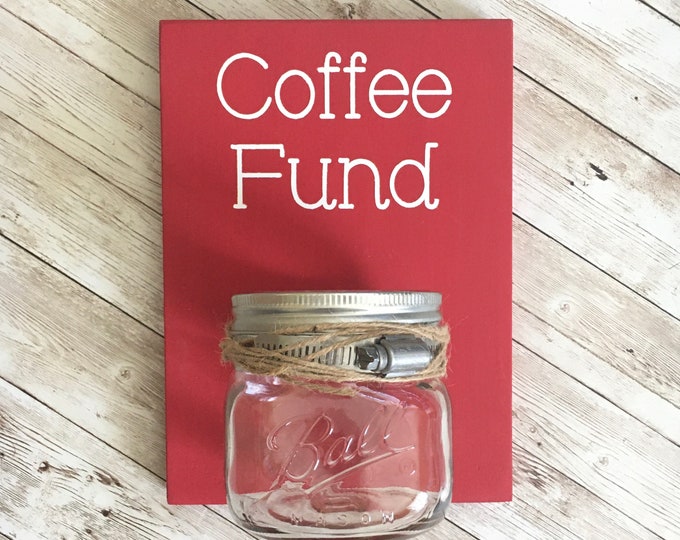 Coffee Fund Coin Jar | Color Pop Series | Laundry Room Decor & Organization | Multi Color Options