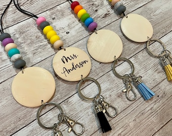 Personalized Name Tag Lanyard | Student Teacher Gift | Nurse Gift | Teacher Appreciation Gift | Rainbow Pencil ID Bade Holder