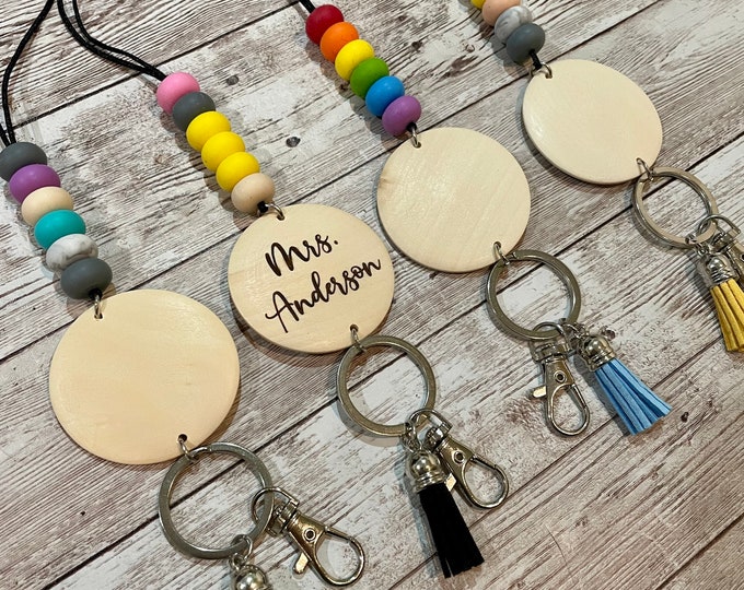 Personalized Name Tag Lanyard | Student Teacher Gift | Nurse Gift | Teacher Appreciation Gift | Rainbow Pencil ID Bade Holder