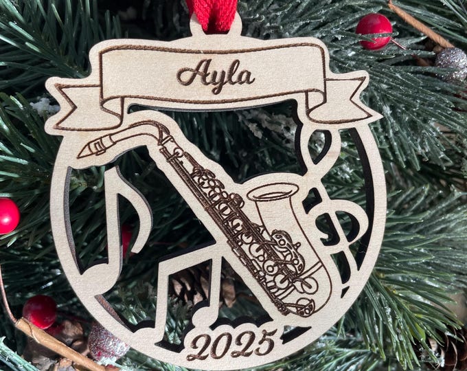 Saxophone 2025 Christmas Ornament | Personalized Saxophonist Ornament  | 2025 Christmas