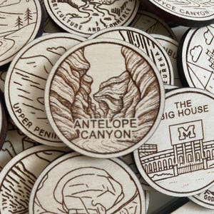 Jeton ou aimant de voyage d'Antelope Canyon | Jetons de collection pour l'état, la ville, le monument, les parcs nationaux ou le pays du bois | Jeton de suivi de voyage
