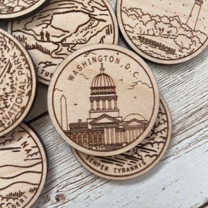 Washington DC-reistoken of -magneet | Verzamelmunten voor staat, stad, bezienswaardigheid, nationale parken of land | Token voor reistracking