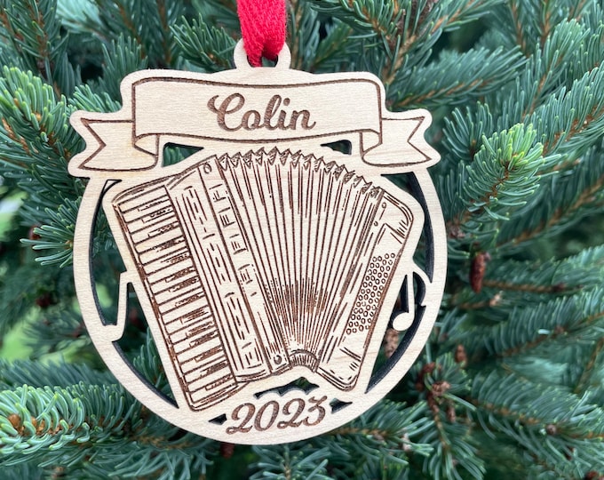 Accordion 2024 Christmas Ornament | Personalized Accordion Instrument Ornament  | 2024 Christmas