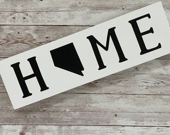 Nevada Home State Wood Sign: Housewarming Wall Decor