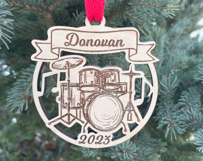 Drums 2024 Christmas Ornament | Drum Set Ornament | Personalized Drummer Ornament  | 2024 Christmas