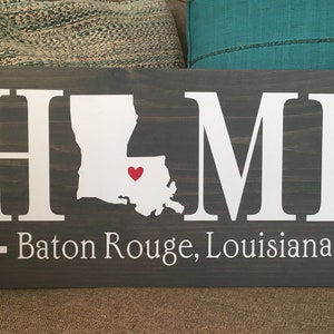 Louisiana (LA) Home State wood sign | 2 sizes available |Customized with Louisiana town name | Louisiana Home Decor