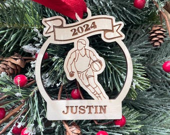 Basketball Boy 2026 Christmas Ornament | Basketball Player Christmas Ornament | Personalized Basketball Ornament  | 2025 Christmas