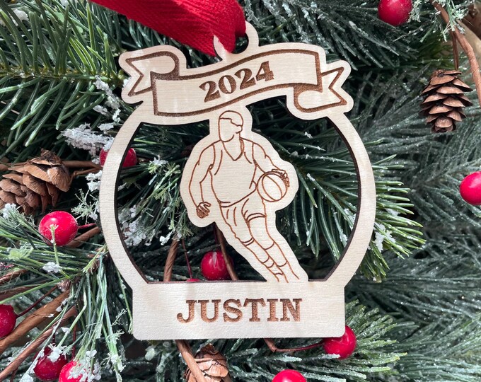 Basketball Boy 2025 Christmas Ornament | Basketball Player Christmas Ornament | Personalized Basketball Ornament  | 2025 Christmas