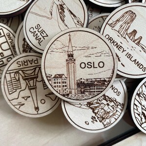 Jeton ou aimant de voyage Oslo | Jetons de collection pour l'état, la ville, le monument, les parcs nationaux ou le pays du bois | Jeton de suivi de voyage