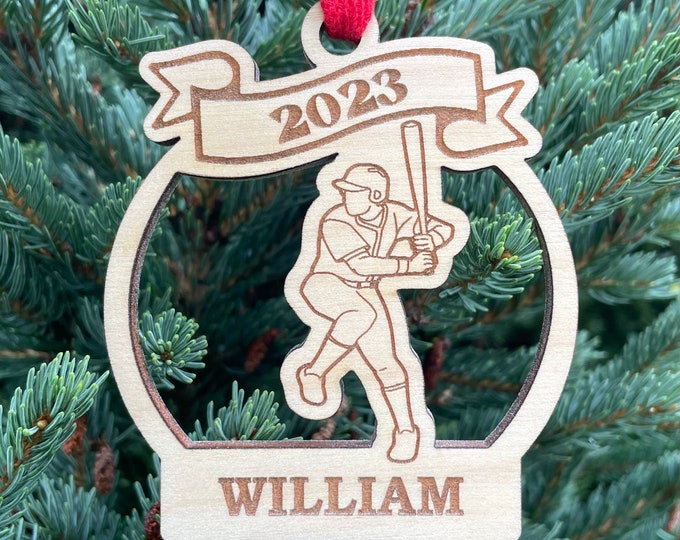 Baseball Batter 2024 | Baseball Hitter Player Christmas Ornament | Personalized Baseball Pitcher Ornament  | 2024 Christmas