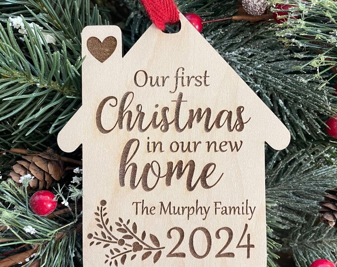 2025 Our First Christmas in our new Home Tree Ornament | Christmas New House | 2025 New Home Gift | Realtor Marking Gift