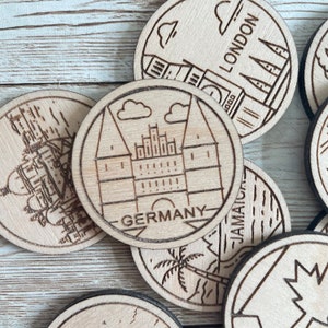 Jeton ou aimant de voyage en Allemagne | Jetons de collection pour l'état, la ville, le monument, les parcs nationaux ou le pays du bois | Jeton de suivi de voyage
