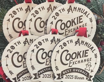 Annual Cookie Exchange Party Favor | 2025 Cookie Swap Party Favor | Annual Cookie Exchange Ornament Prize | Cookie Exchange Favor