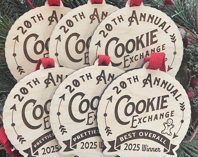 Annual Cookie Exchange Party Favor | 2025 Cookie Swap Party Favor | Annual Cookie Exchange Ornament Prize | Cookie Exchange Favor