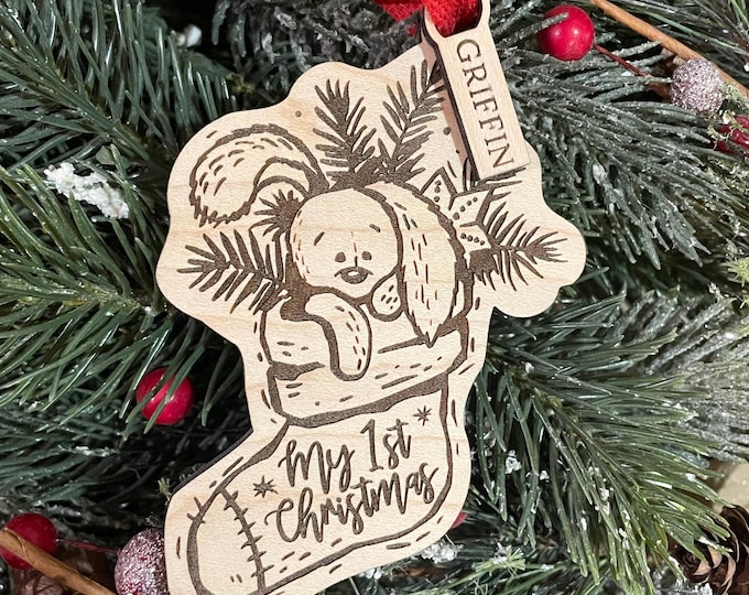 My First Christmas Ornament | Christmas Tree Ornament | Baby’s First Christmas | Personalized Baby 1st Ornament