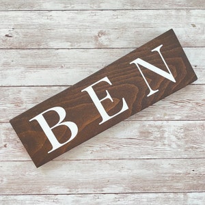 4.5 High Last Name or Town Name Horizontal Wood Sign Housewarming Gift Farmhouse Town name Sign Gallery Wall Décor image 9