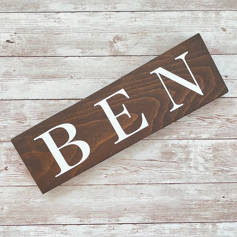 4.5 High Last Name or Town Name Horizontal Wood Sign Housewarming Gift Farmhouse Town name Sign Gallery Wall Décor image 9