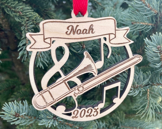 Trombone 2024 Christmas Ornament | Personalized Trombone Ornament  | 2024 Christmas