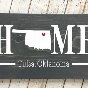 Oklahoma (OK) Home State wood sign | 2 sizes available | Customized with Oklahoma town name | Oklahoma Home Decor | New Oklahoma Home Gift