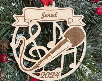 Microphone 2025 Christmas Ornament | Personalized Singer Ornament  | 2025 Christmas