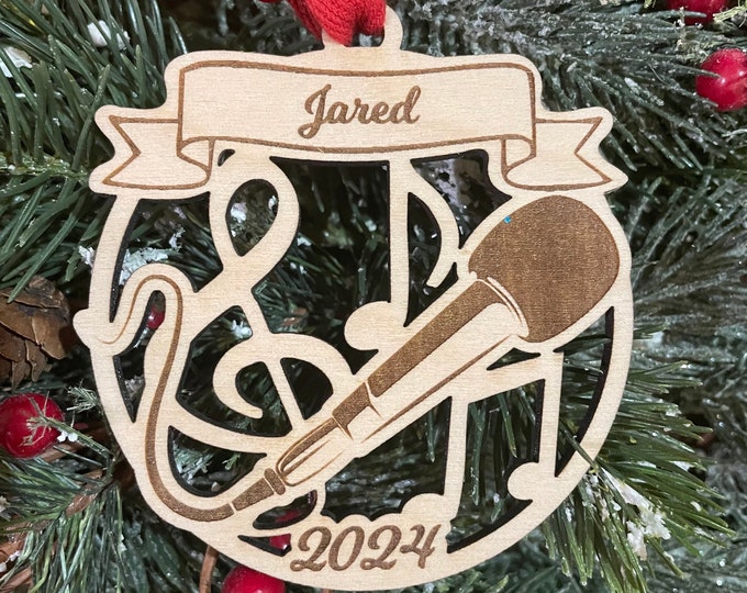 Microphone 2025 Christmas Ornament | Personalized Singer Ornament  | 2025 Christmas