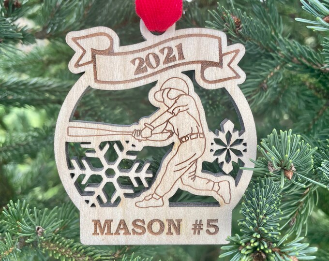 SAMPLE SALE Baseball 2022 | Baseball Player Christmas Ornament | Personalized Baseball Ornament  | 2022 Christmas