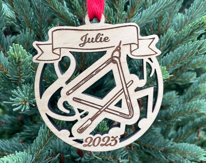 Triangle 2023 Christmas Ornament | Personalized Triangle Instrument Ornament  | 2023 Christmas