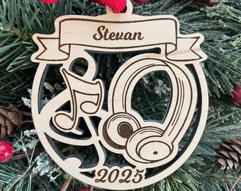 Headphones 2025 Christmas Ornament | Personalized Music Instrument Ornament  | 2025 Christmas