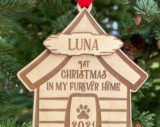 2022 | First Christmas in Furever Home Christmas Ornament | Furever Family | Puppy Gift | New Puppy Gift | Christmas Ornament