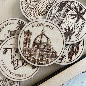 Jeton ou aimant de voyage à Florence | Jetons de collection pour l'état, la ville, le monument, les parcs nationaux ou le pays du bois | Jeton de suivi de voyage