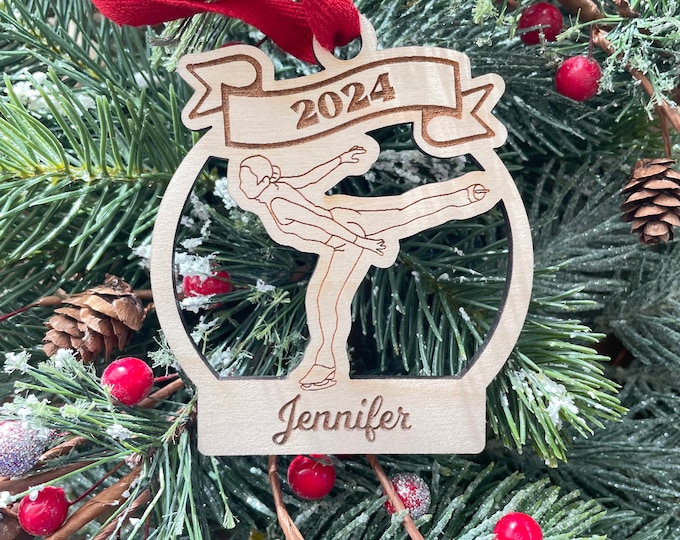 Ice Skating 2025 Ornament | Ice Skater Christmas Ornament | Personalized Skate Ornament  | 2025 Christmas