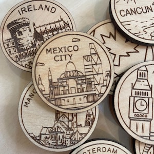 jeton ou aimant de voyage de Mexico | Jetons de collection pour l'état, la ville, le monument, les parcs nationaux ou le pays du bois | Jeton de suivi de voyage