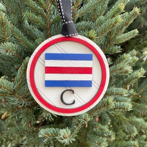 C Nautical Sailing Flag Ornament | Nautical Wedding Gift Tag | Personalized Sailing Flag Christmas Ornament | Sailing Gift Idea