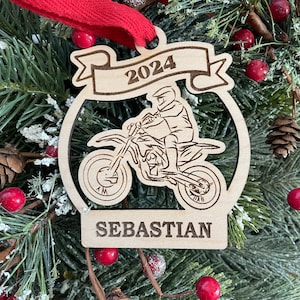 Dirt Bike 2025 Ornament | Off Road Motorized Bike Christmas Ornament | Personalized Scrambler Ornament  | 2025 Trail Bike Christmas