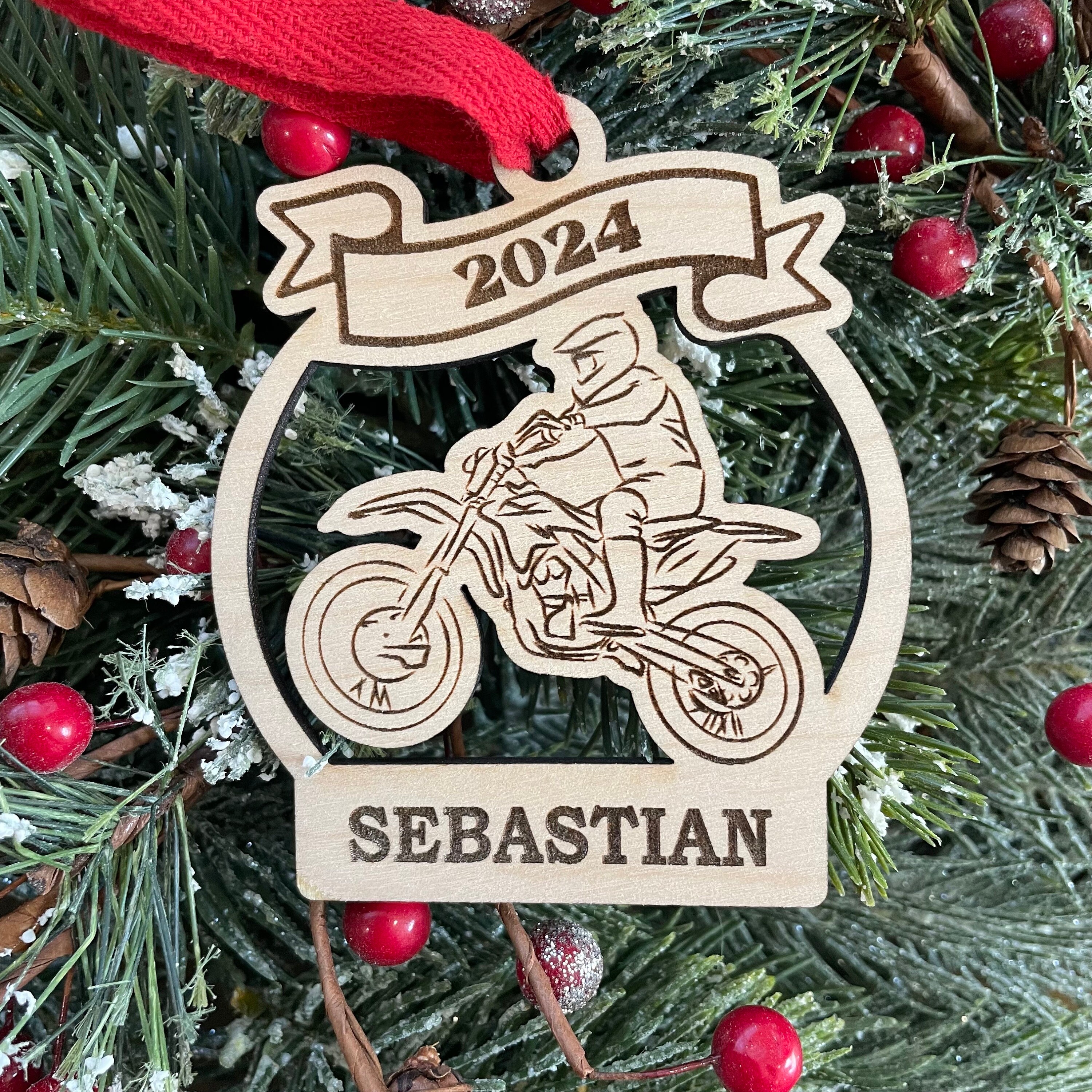 Dirt Bike 2025 Ornament | Off Road Motorized Bike Christmas Ornament | Personalized Scrambler Ornament  | 2025 Trail Bike Christmas