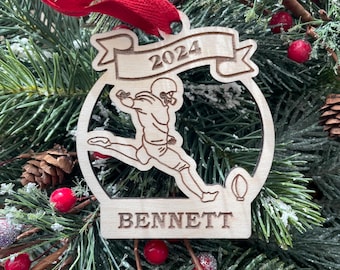 Football Kicker 2025 Christmas Ornament | Personalized Right Foot Kicker Football Ornament | Football Left Footed Kicker Team Ornament