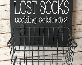 Lost Socks Solemates Basket: Laundry Room Decor, Color Pop Series