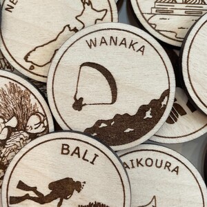 Jeton ou aimant de voyage à Wanaka | Jetons de collection pour l'état, la ville, le monument, les parcs nationaux ou le pays du bois | Jeton de suivi de voyage