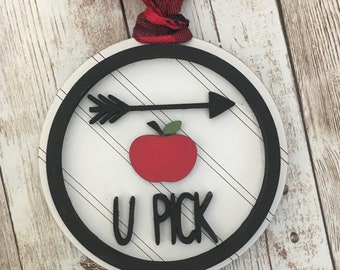U Pick Apple Ornament | 2026 Ornament | Apple Picking Memories Ornament | Apple Picking Memories | Apple Picking Trip Souvenir