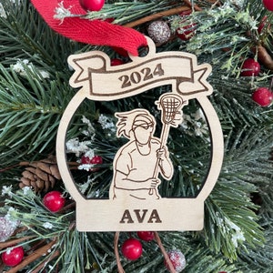 Lacrosse Girl Player 2025 Christmas Ornament | Personalized Lacrosse Ornament | Lacrosse Team Ornament | 2025 Christmas Ornament