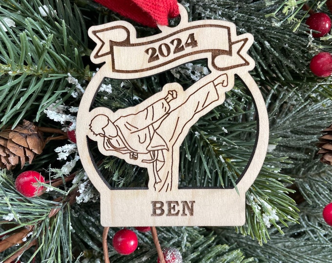 Karate Boy 2025 Ornament | Karate Christmas Ornament | Personalized Karate Ornament  | 2025 Christmas