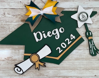 Custom Grad Cap Door Hanger | Senior 2024 Grad Decor | High School Graduation Door Sign | Graduation Party Decor