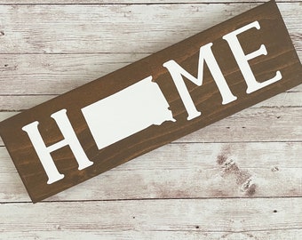 South Dakota Home State Wood Sign | Housewarming | Gallery Wall Decor | 3 sizes Available 3.5” x 12”, 5.5 x 18” and 9 x 32” Sign