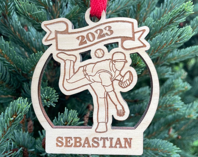 Baseball Pitcher 2024 Christmas Ornament | Baseball Player Christmas Ornament | Personalized Baseball Ornament  | 2024 Christmas