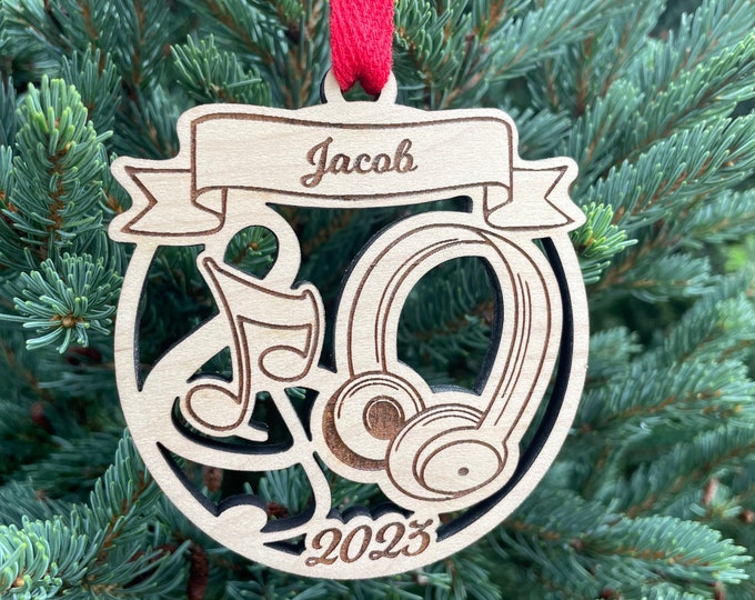 Headphones 2024 Christmas Ornament | Personalized Music Instrument Ornament  | 2024 Christmas