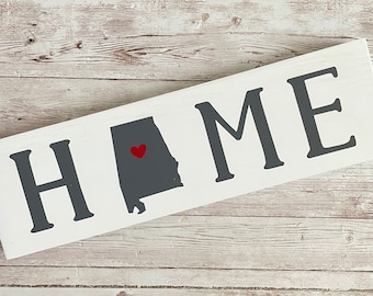 Alabama Home Wood Sign: Housewarming Gallery Wall Decor