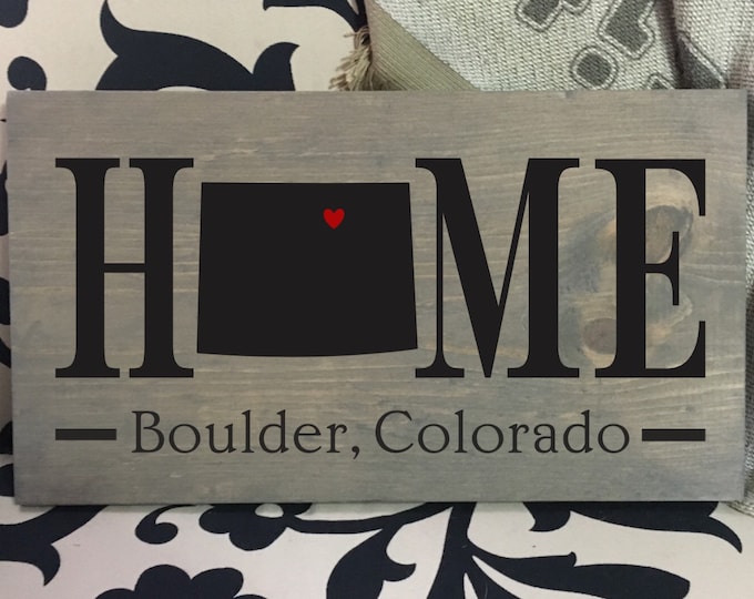 Colorado (CO) Home State wood sign | 2 sizes available | Customized with Colorado town name | Colorado Decor