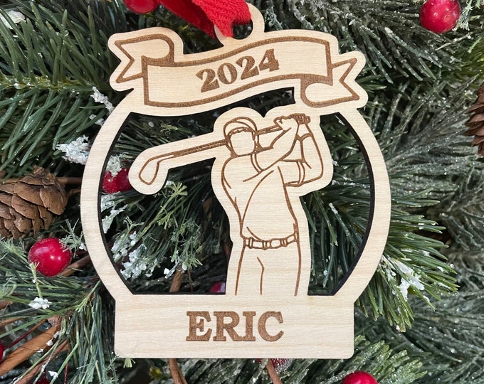 Golfing Boy 2025 Golf Christmas Ornament | Personalized Golfing Ornament  | 2025 Christmas