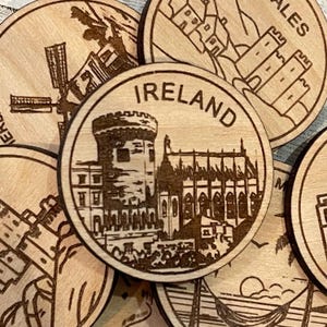 Jeton ou aimant de voyage en Irlande | Jetons de collection pour l'état, la ville, le monument, les parcs nationaux ou le pays du bois | Jeton de suivi de voyage