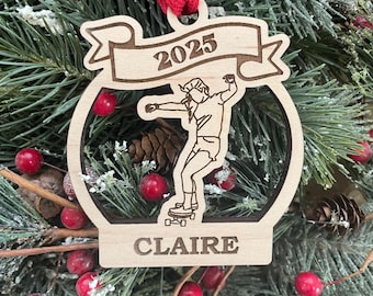 Skateboard Girl 2026 Ornament | Skater Christmas Ornament | Personalized Skateboarding Ornament  | 2025 Christmas